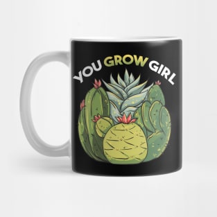 You Grow Girl Gardening Planting Succulents Pun Mug